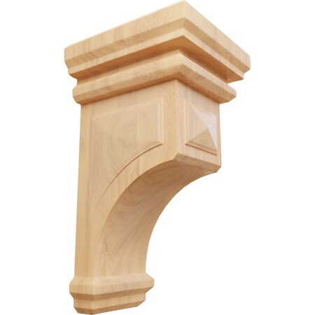 Ekena Millwork 7"W x 7 3/4"D x 14"H Jumbo Woodruff Wood Corbel, Red Oak CORW07X07X14WFRO